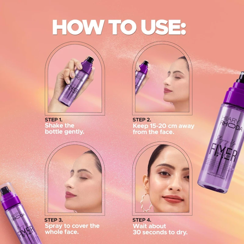 Hilary Rhoda Staying Up Makeup Fixer Spray | Long-Lasting Setting Spray with Niacinamide | Smudge-Proof, Waterproof & Hydrating Formula | Non-Sticky Finish | 105ml thumbnail 7